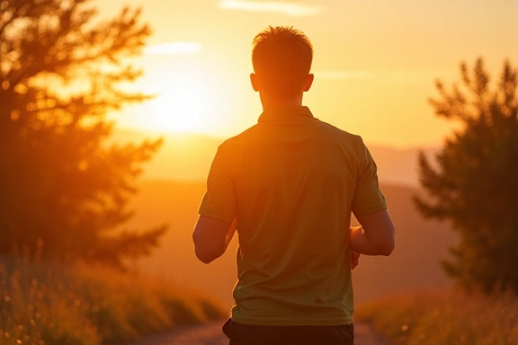 Persona energica che corre all'alba