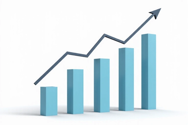 Grafico a barre che simboleggia l'analisi dei dati e le prestazioni del sito